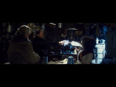 The Hateful Eight: Strangers trapped together in a snowbound cabin, growing certainty that one of them is hiding something.