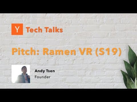 Ramen VR (S19) - YC Tech Talks: Gaming 2020 (November 9th, 2020)
