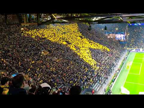 Ultras Dortmund 'Desperados' banner display on the Südtribüne