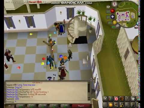 A drop party in Falador