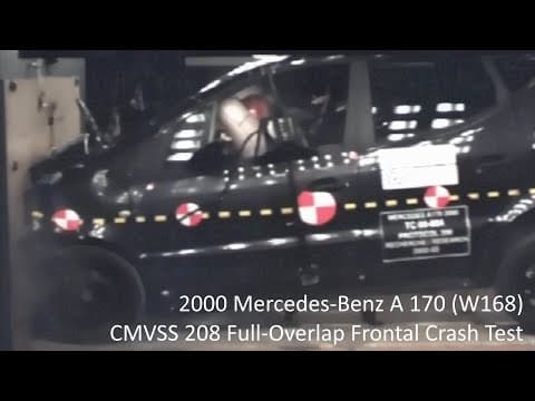 1997-2004 Mercedes-Benz A-Class (A 170 - W168) CMVSS 208 Full-Overlap Frontal Crash Test (30 Mph)
