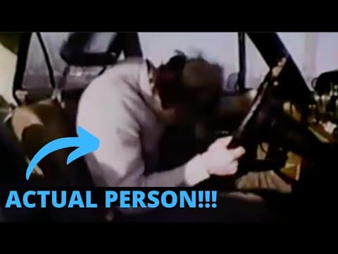 Mercedes Benz 1960's crash test? ACTUAL PERSON INSIDE (W108 S-class)