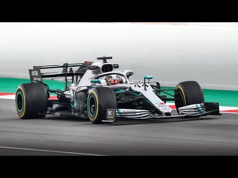 2019 Mercedes AMG W10 EQ Power+ in action at Circuit de Barcelona-Catalunya