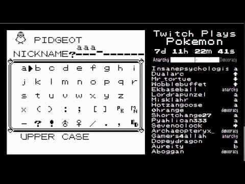 Twitch Plays Pokémon — Pidgeot renamed 'ABBA JESUS'