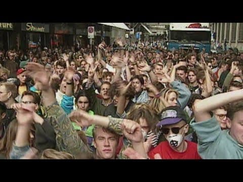 Swiss television reports the first parade, 1992