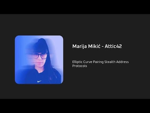 Elliptic Curve Pairing Stealth Address Protocols - Marija Mikić