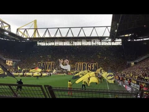 Südtribüne choreo for Klopp's last home match, BVB 3-2 Werder