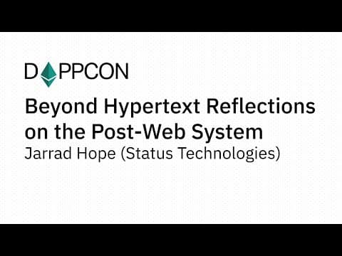 StatBeyond Hypertext - Reflections on the Post-Web System - Jarrad Hope (Status)