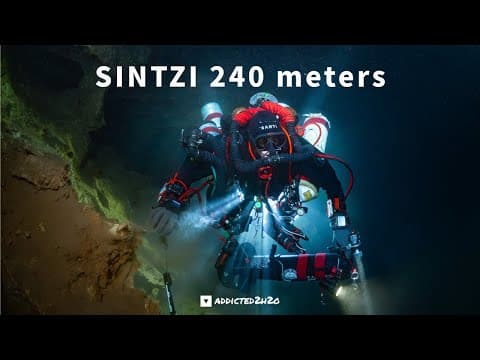 🔦 -240m Sintzi Spring Cave | Record Depth Dive | Greece