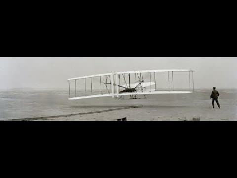 First manned flight in Kitty Hawk by Wright Brothers (1903)