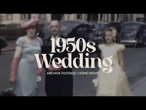 Archive footage of Wedding in the 1950s, home movie film