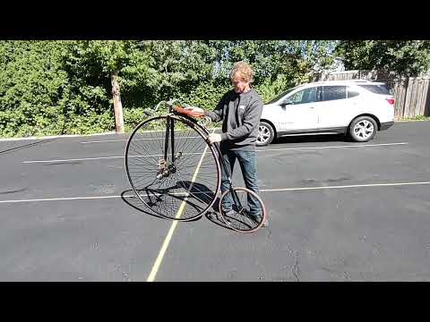 Antique High Wheel Bicycle Springfield Roadster 1889 lever drive, coasts.. not a penny farthing !