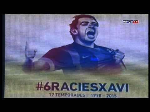 Homenaje del Camp Nou a Xavi Hernàndez