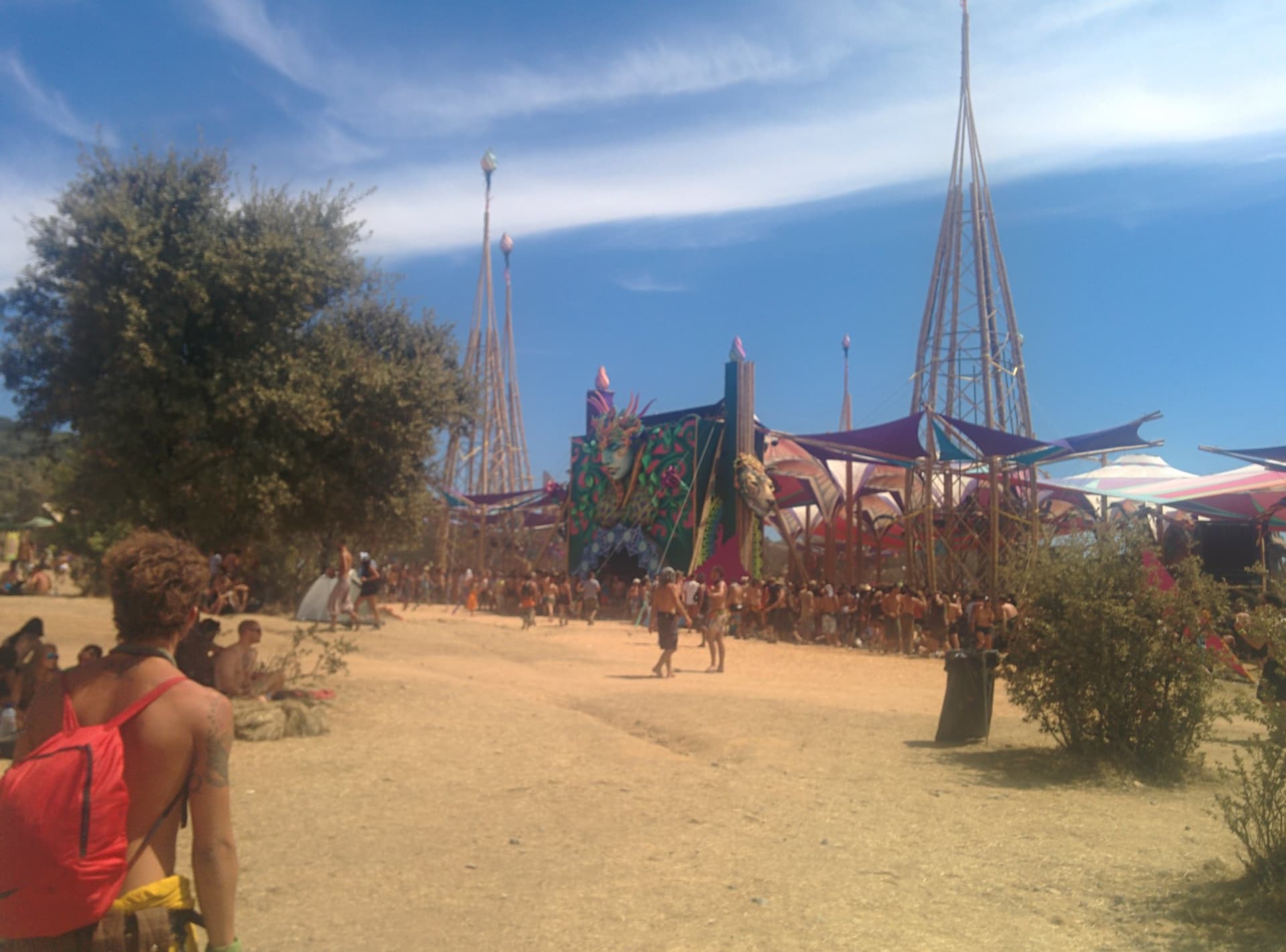 Spires of the stage rising above the scrub, Boom 2014