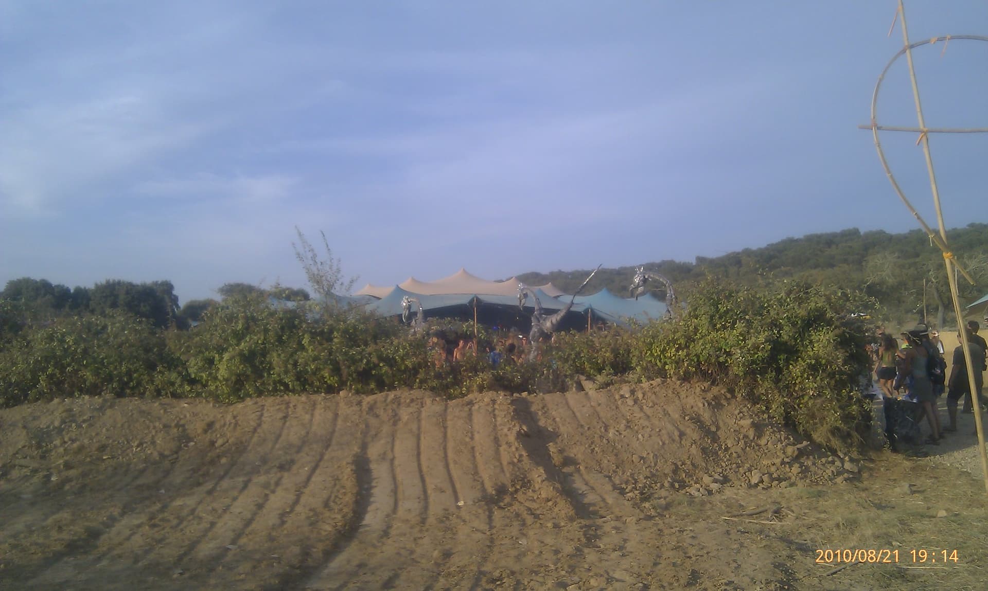 Ploughed ground at the edge of the site, Boom 2010
