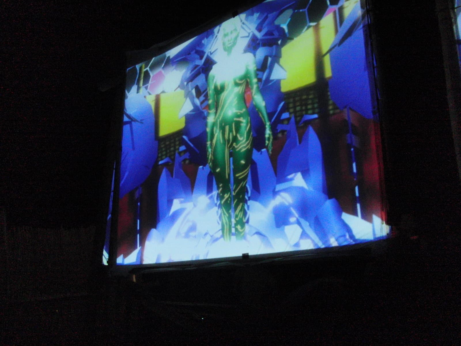 Bright projected figure on a screen, Boom 2010