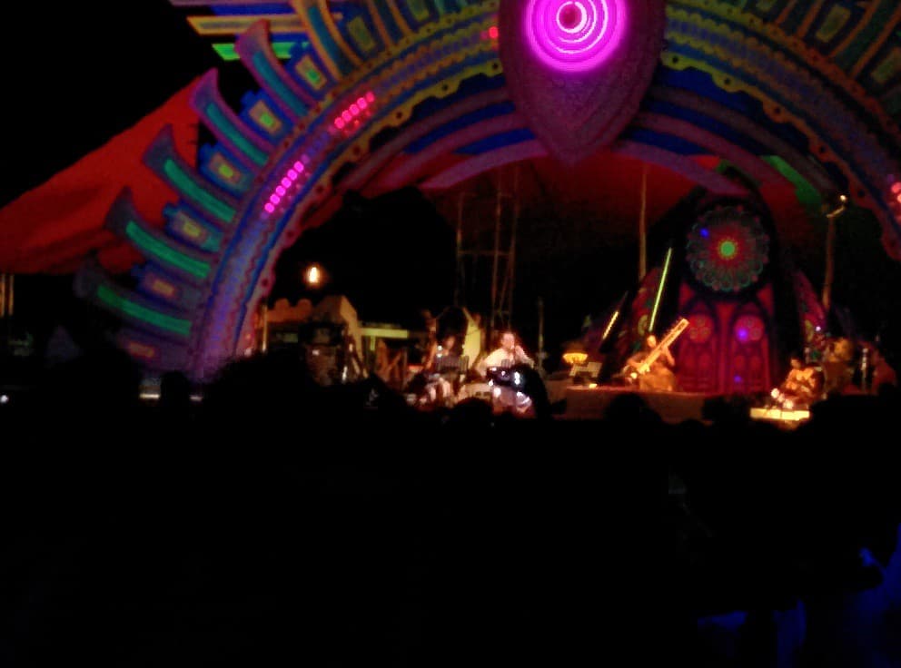 Dance Temple canopy glowing above the crowd, Boom 2014
