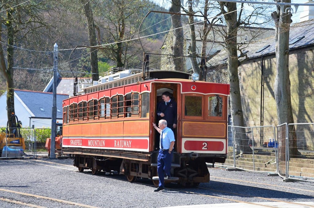 Snaefell Mountain Railway car at Laxey station
