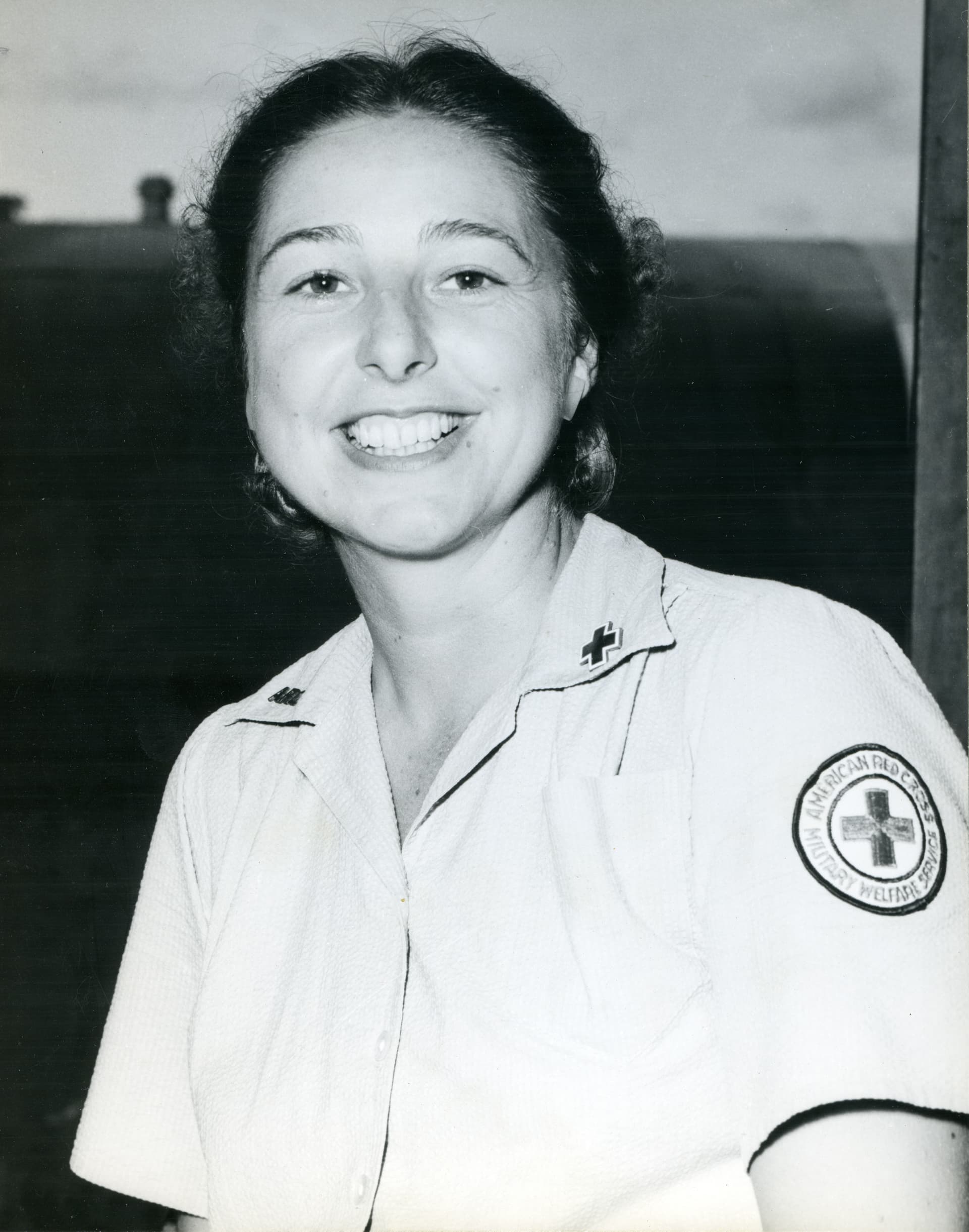 Carney Airfield, Solomon Islands, Red Cross girl. August 1944