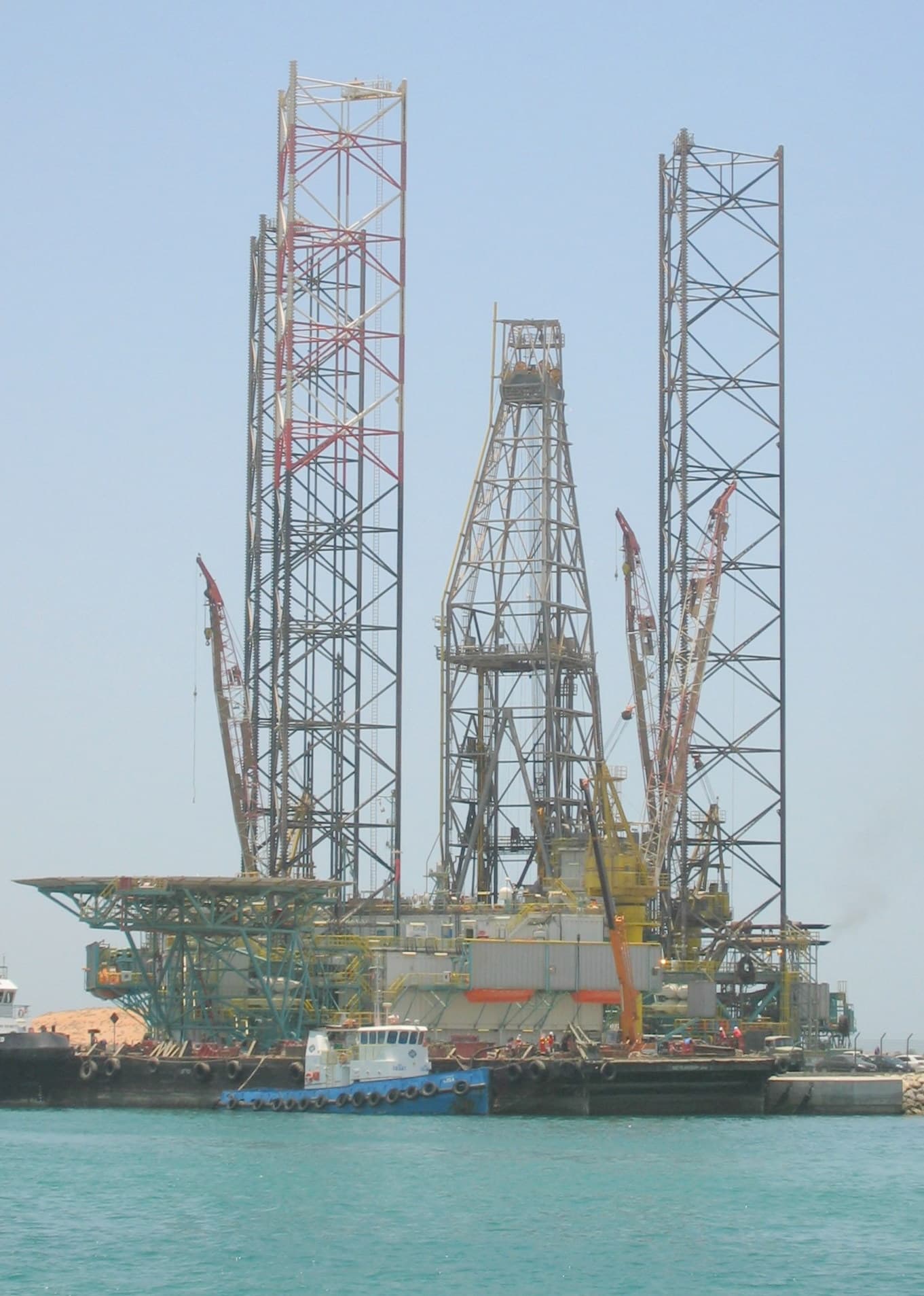 A jack-up drilling rig at Abu Dhabi