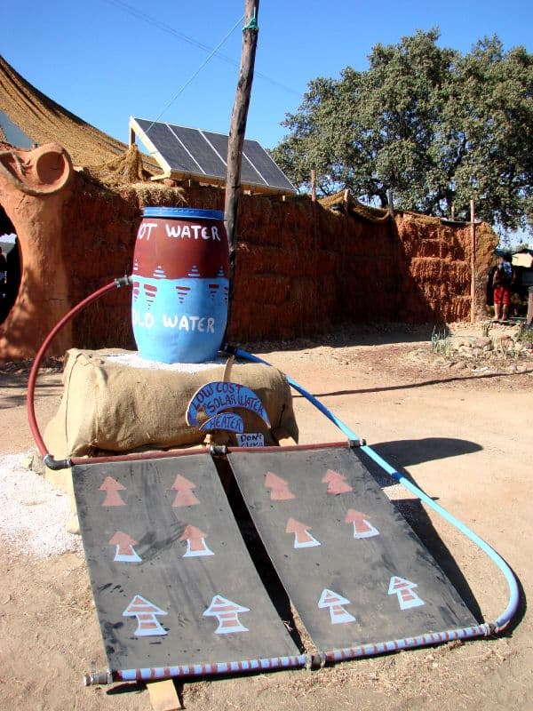 Solar powered water and washing point