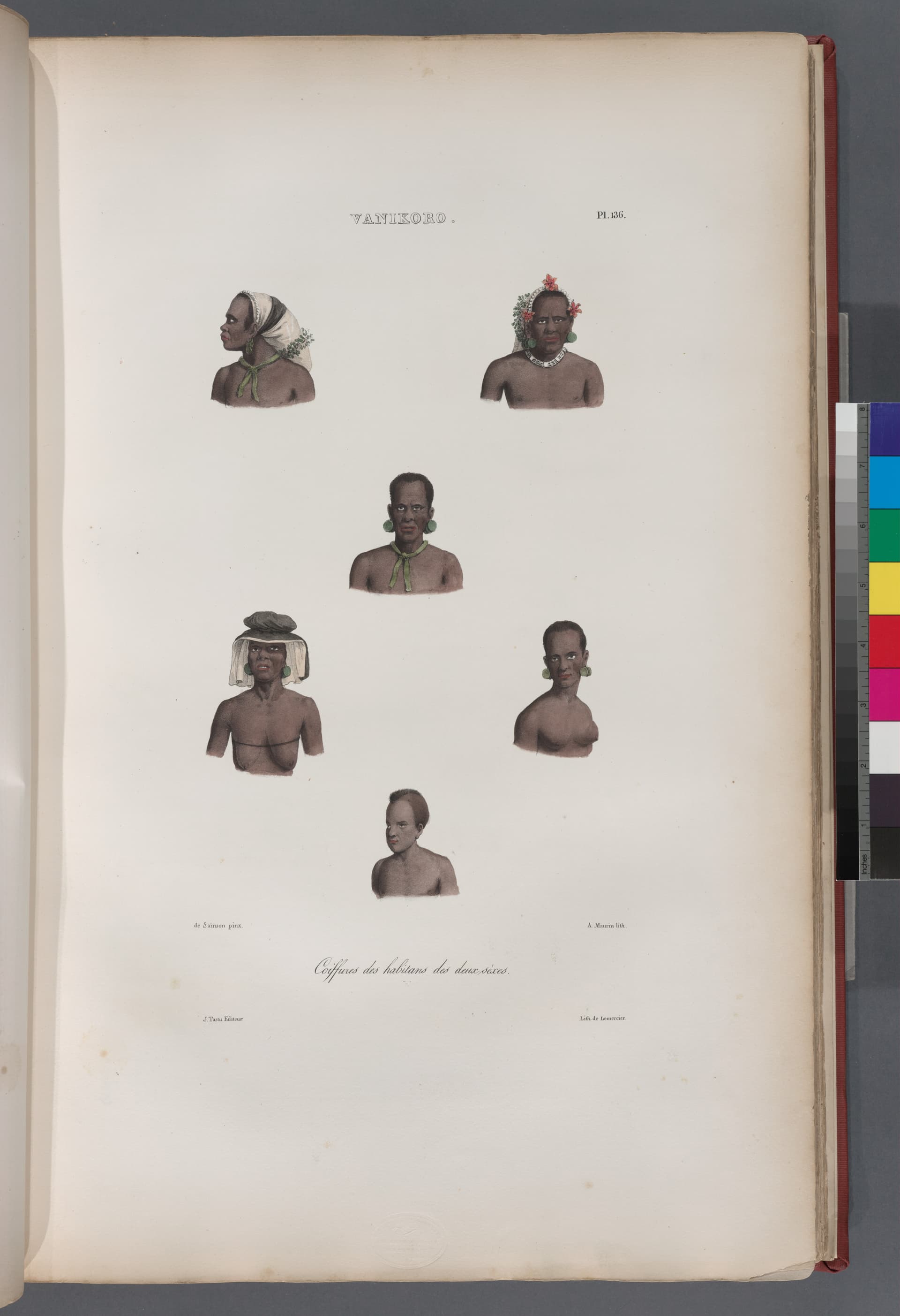 Vanikoro.- Coiffures des habitans des deux séxes (NYPL b13624459-1266905)
