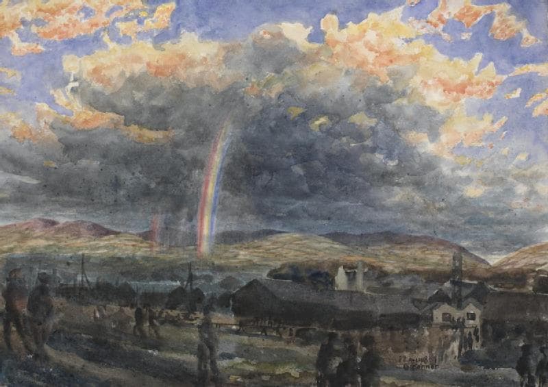 Storm and Rainbow, Symbol for Near End of War 1918 Art.IWMART17055