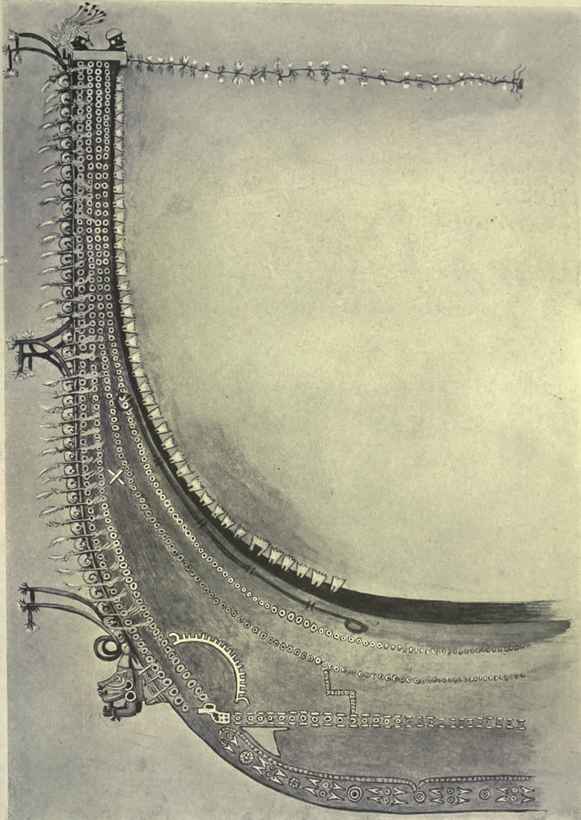 Head-hunting canoe from Ysabel. Detail of bow. (Canoes of the British Solomon Islands, 1909)