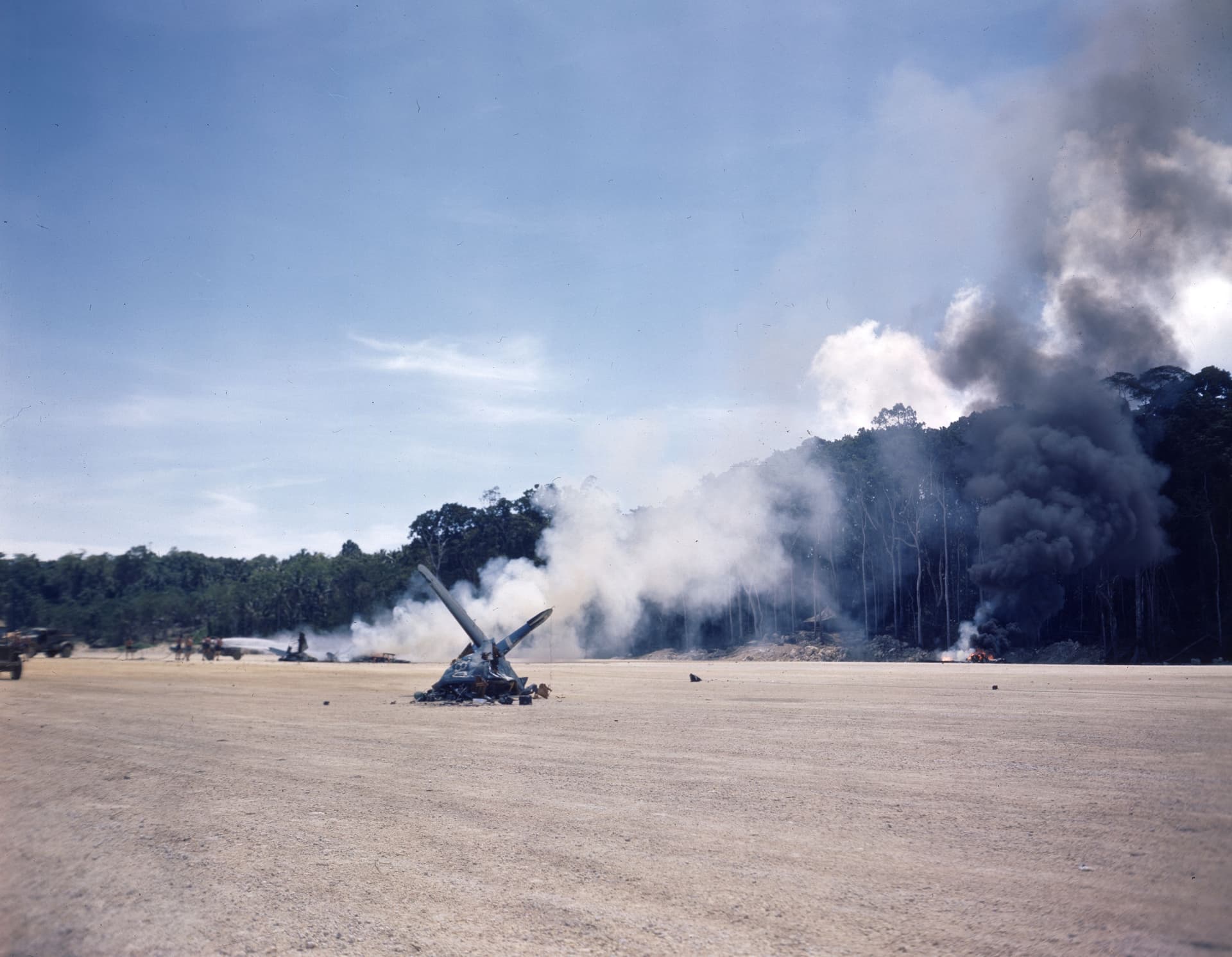 F4Ds Burning After Mid-Air Crash Over Vella Lavella - DPLA - 8b3bba5344f065682c9dca86ce7ed577