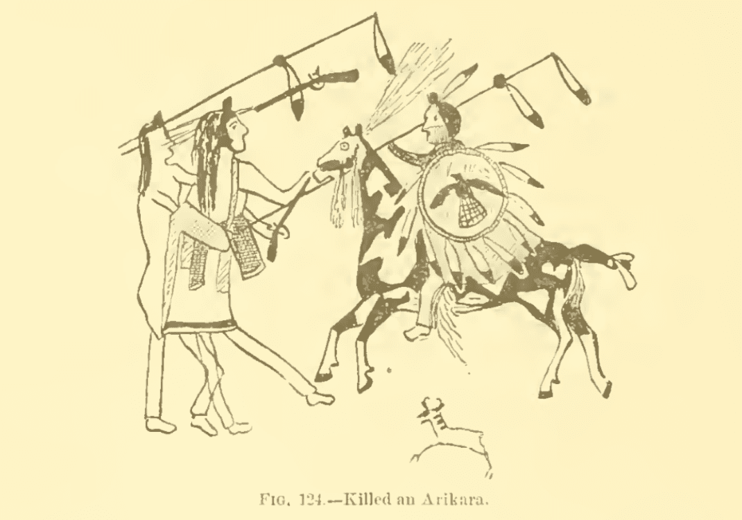 Ledger art of Running Antelope (Hunkpapa Lakota). 1 of