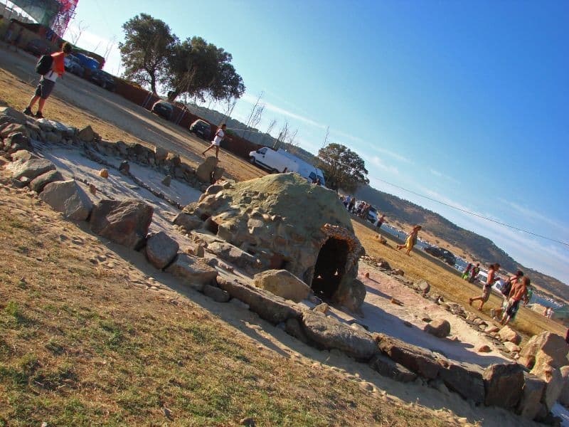 Stone and earth structure on the open ground