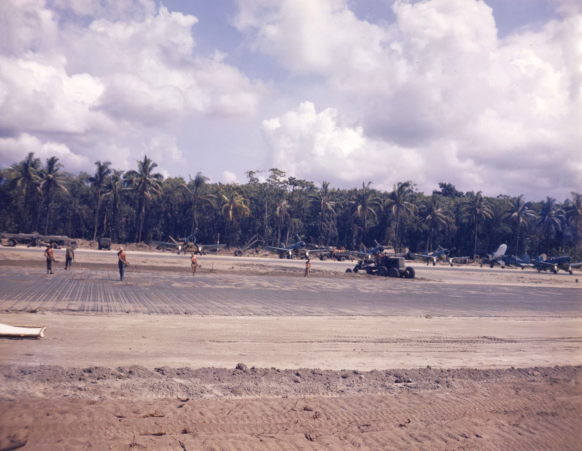 Vought F4U-1 Corsairs on Bougainville in mid-December 1943 (80-G-K-382)