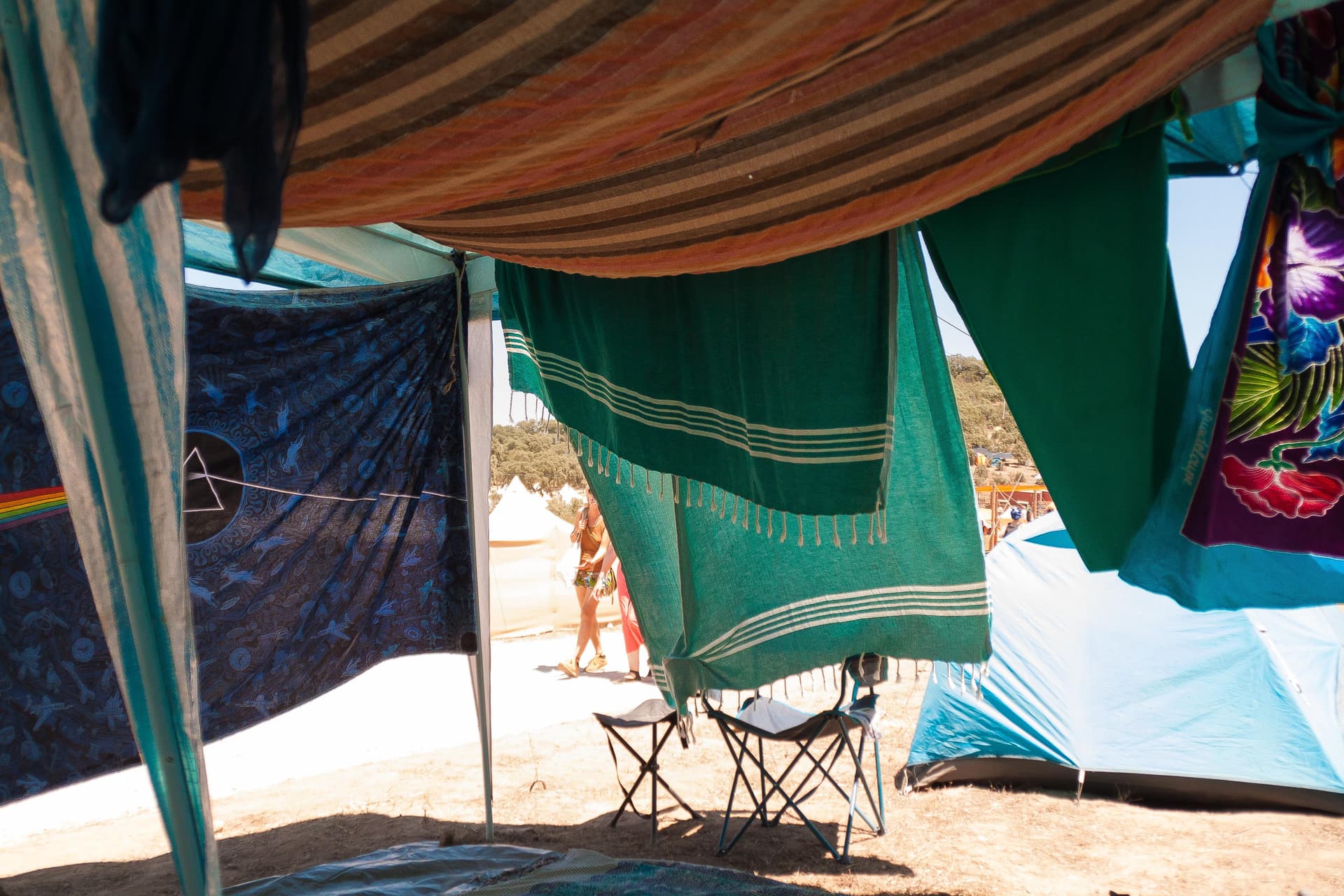 Interior of a fabric chill space