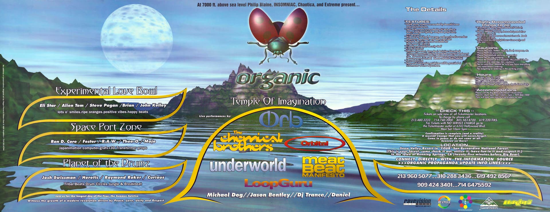 Organic '96 Music Festival Event Flyer with Full Lineup