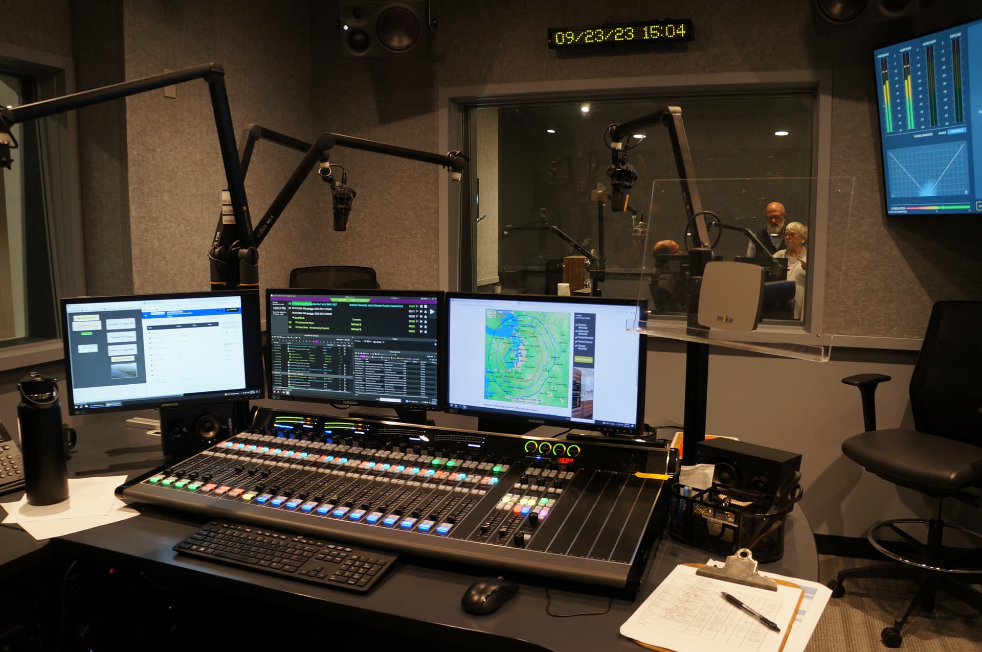 KING-FM studio at Seattle Opera Center during open house, Sept. 2023